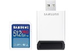 Карта памет Samsung PRO Plus, SD Card, 512GB, USB Четец, Бяла