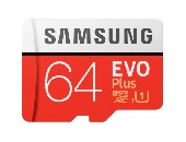 Samsung 64GB micro SD Card EVO+ with Adapter, Class10, Read 100MB/s - Write 20MB/s