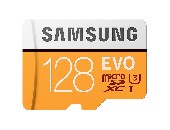 Samsung 128GB micro SD Card EVO with Adapter, Class10, Read 100MB/s - Write 90MB/s