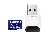 Карта памет Samsung PRO Plus, microSDXC, UHS-I, 256GB, Адаптер, USB четец