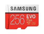 Samsung MicroSD card EVO+ series with Adapter, 256GB , Class10, UHS-1 Grade3 , Speed Read 100MB/s, Speed Write 90MB/s